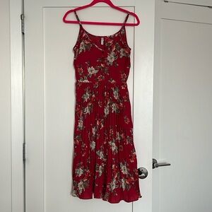 Midi burgundy floral dress